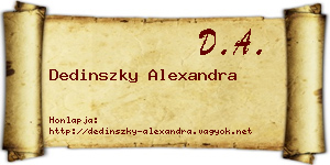 Dedinszky Alexandra névjegykártya